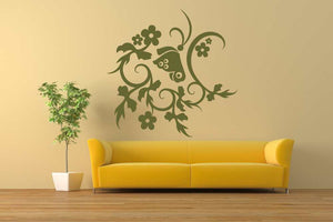 ARTISTIC FLOWERS & BUTTERFLY Big & Small Sizes Colour Wall Sticker Shabby Chic Romantic Style 'CH28'