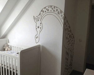 HAPPY GIRAFFE KIDS ROOM Sizes Reusable Stencil Animal Modern Style 'Kids107'