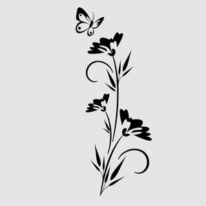 CORNFLOWERS FLOWERS & BUTTERFLY Sizes Reusable Stencil Shabby Chic 'J44'