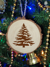 Merry Christmas Tree Winter Natural Wooden Rustic Festive Ball Bauble Engraved Gift Present Keepsake / S59