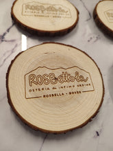 ROUND Logo Personalised Occasional Wooden Coaster Wood Slice Custom Engraved Birthday Company