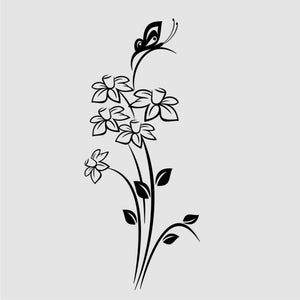 SPRING DAFFODILS BOUQUET & BUTTERFLY Sizes Reusable Stencil Shabby Chic Romantic 'J21'