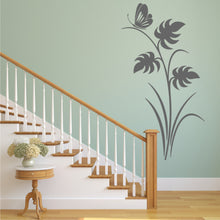 MONSTERA BIG EXOTIC LEAVES & BUTTERFLY Big & Small Sizes Colour Wall Sticker Shabby Chic 'J81
