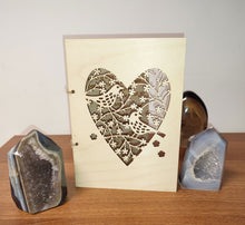 Occasional Wooden Card Invitation Custom Engraved Birthday Mothers Hearts Set K5