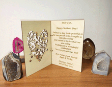 Occasional Wooden Card Invitation Custom Engraved Birthday Mothers Hearts Set K5