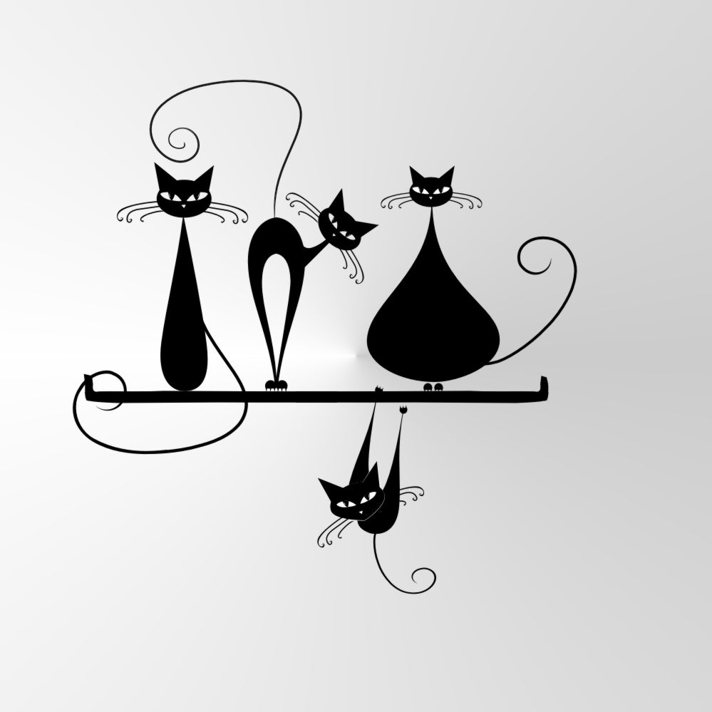 CRAZY CATS FOR KIDS ROOM Halloween Sizes Reusable Stencil Animal Romantic Style 'Funny Cats'