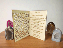 Occasional Wooden Card Invitation Custom Engraved Birthday Mothers Hearts Set K2