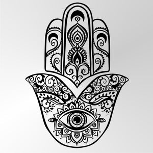ORIENTAL HENNA FATIMA'S HAND Sizes Reusable Stencil Modern Oriental Style 'Fatimas hand'