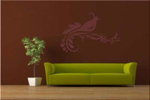 FLORAL PEACOCK Big & Small Sizes Colour Wall Sticker Shabby Chic Animal Romantic Style 'CH62'