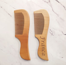Peach Wood Comb Hair Beard Mustache Personalised Engraved Christmas Gift Present Keepsake