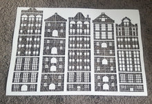 HOUSES CITY BUILDINGS KIDS ROOM Sizes Reusable Stencil Happy Modern Style 'Kids2'
