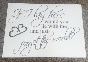 ROMANTIC QUOTE FOR BEDROOM Valentine's Sizes Reusable Stencil Modern Style 'Q1'