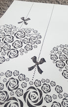 FLOWERS IN HEARTS Valentine's Sizes Reusable Stencil Shabby Chic Romantic Style 'Deco10'