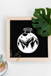 The Mountain In A Glass Jar Sizes Reusable Stencil Modern Travelling Climbing 'MT8'