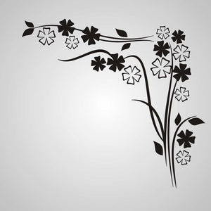 EDGY FLOWERS CORNER ORNAMENT Sizes Reusable Stencil Shabby Chic Romantic Style 'J19'