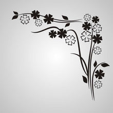 EDGY FLOWERS CORNER ORNAMENT Big & Small Sizes Colour Wall Sticker Shabby Chic Romantic Style 'J19'
