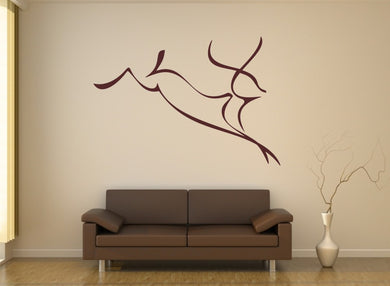 ANTELOPE SKETCH Big & Small Sizes Colour Wall Sticker Animal Romantic Style 'Kids65'