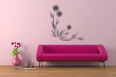 PRICKLY PLANT CORNER BORDER ORNAMENT Big & Small Sizes Colour Wall Sticker Shabby Chic 'J53'