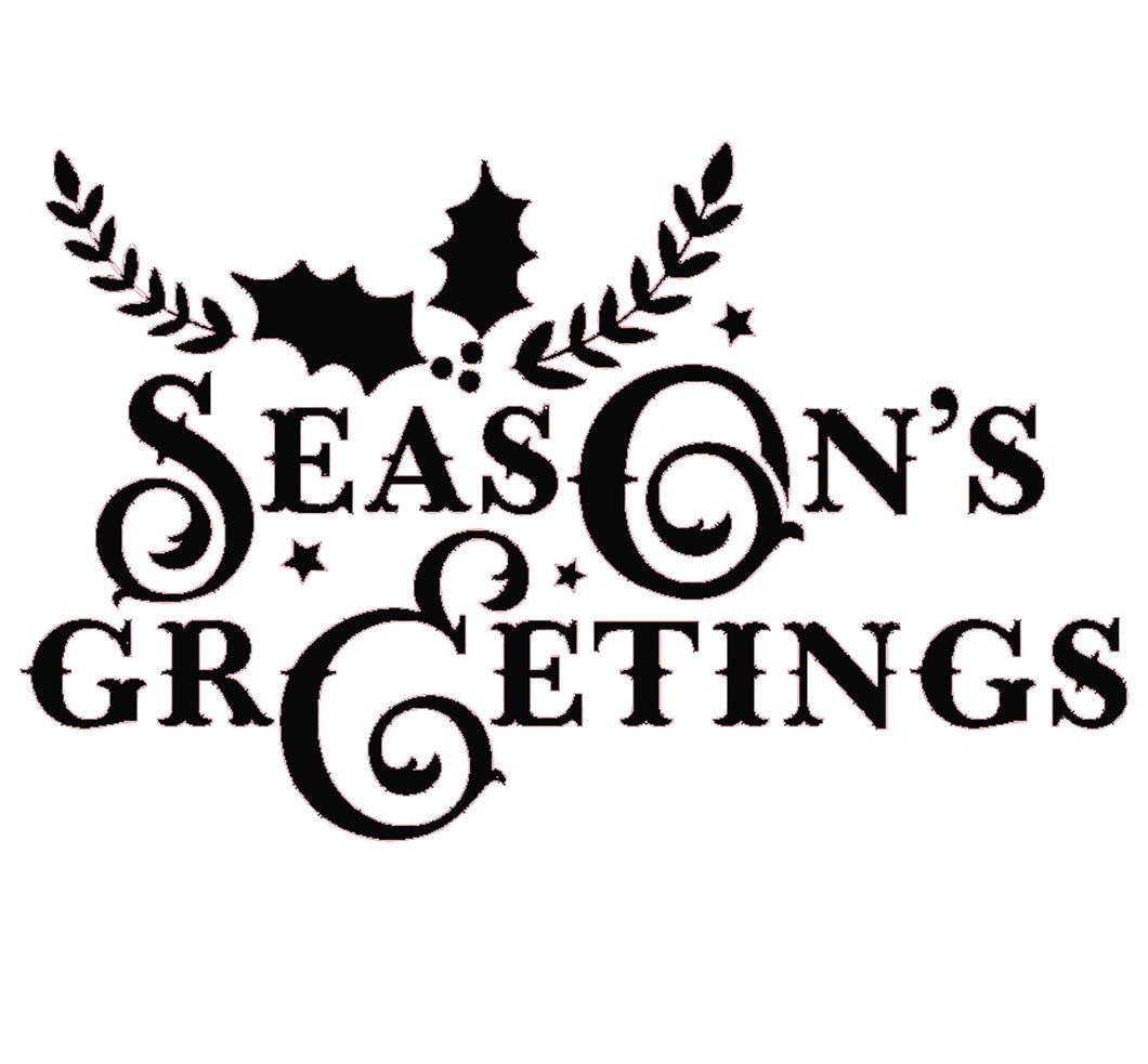 Season's Greetings Reusable Stencil A5 A4 A3 and Larger Merry Christmas Card Art  'Snow31'