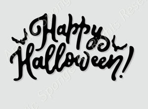 HAPPY HALLOWEEN Quote Bats Reusable Stencil Decoration Cards Craft Various Sizes H6
