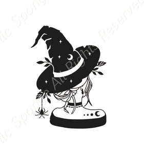 Halloween Witch With A Hat Reusable Stencil Sizes A5 A4 A3 Decor Spiritual Fun Spider 'MG42'