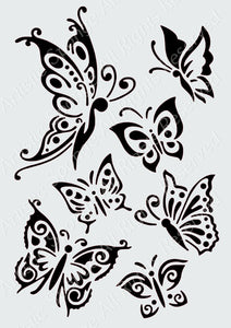 Set of Butterflies Big & Small Sizes Reusable Stencil Decor Shabby Chic Romantic 'B108'