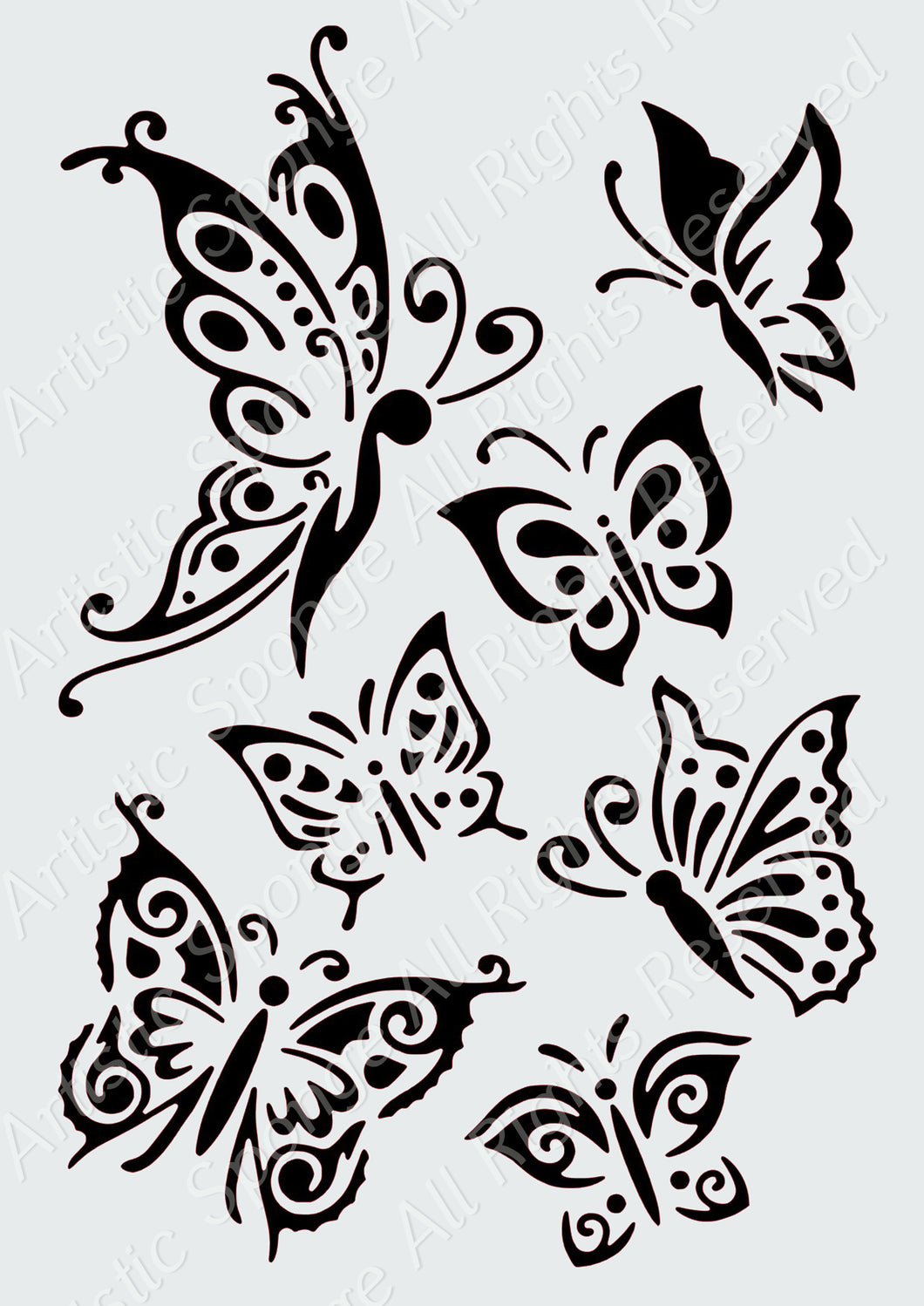 Set of Butterflies Big & Small Sizes Reusable Stencil Decor Shabby Chic Romantic 'B108'