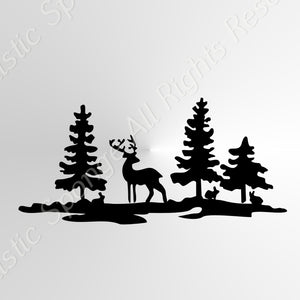 Christmas Tree Decoration Deer Forest / Winter Cards Decoration Big & Small Sizes Colour Wall Sticker Decorations Winter Cards SNOW23