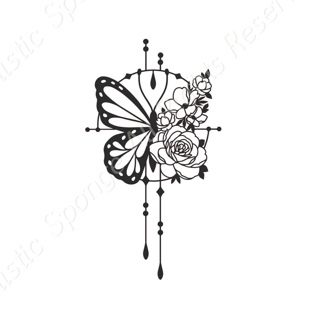 Butterfly Spiritual Rebirth Transformation Reusable Stencil Sizes A5 A4 A3 & Larger Craft Shabby Chic 'MG29'