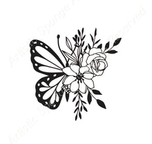 Flowery Butterfly Esoteric Magic Mother's Day Reusable Stencil Sizes A5 A4 A3 & Larger Craft Paint Wall Decor 'MG23'