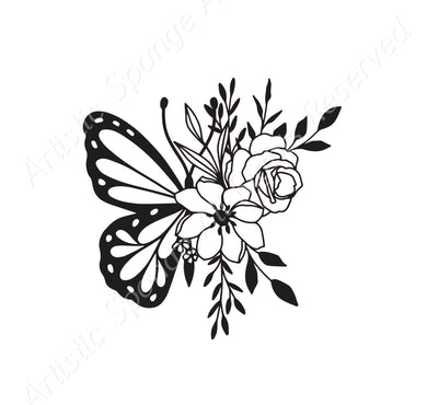 Flowery Butterfly Esoteric Magic Mother's Day Reusable Stencil Sizes A5 A4 A3 & Larger Craft Paint Wall Decor 'MG23'