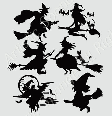 HALLOWEEN Various Ugly Witches Decoration Big & Small Sizes Colour Wall Sticker H9