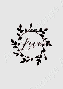 Love Wreath Big & Small Sizes Colour Wall Sticker Modern Valentine's Couple Wedding 'Q94'