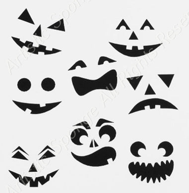 HALLOWEEN Pumpkin Funny Faces Decoration Big & Small Sizes Colour Wall Sticker H2