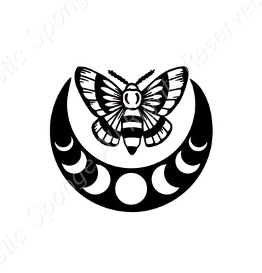 Esoteric Moon Bee Moth Reusable Stencil Sizes A5 A4 A3 Decor Spiritual New Beginning Harness The Energy 'MG39'