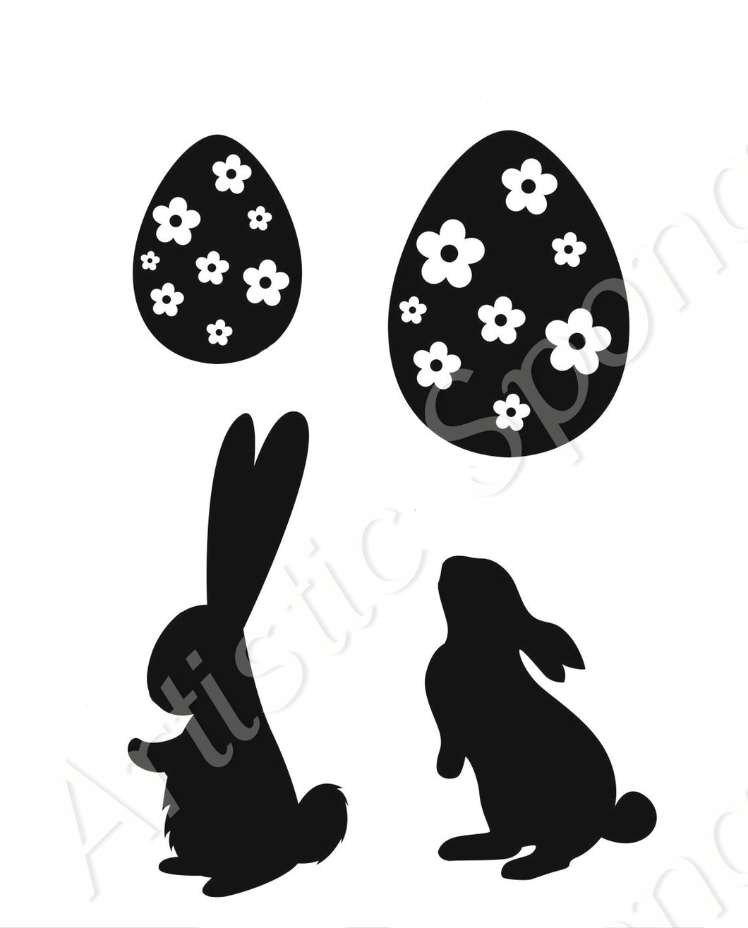 Happy Easter Egg Hunt Sizes Reusable Stencil Bunny Spring Palm Decoration 'E16'