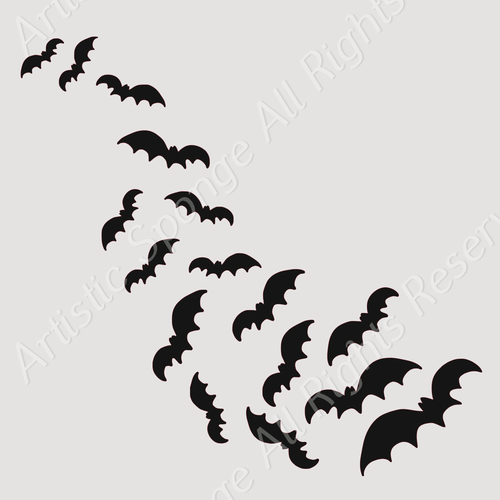 WAVE OF BATS HALLOWEEN Various Reusable Stencil Decoration Cards Various Sizes H17
