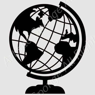 Globe World Map Reusable Stencil Sizes A5 A4 A3 Travelling Travel Craft DIY Art 'P22'