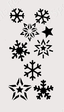 Set of Christmas Snow Flakes / Winter Cards Decoration Big & Small Sizes Colour Wall Sticker Decorations Winter Cards SNOW10