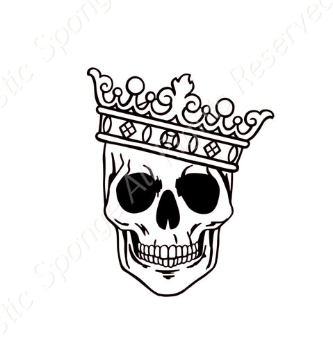 Skull With A Crown Reusable Stencil Sizes A5 A4 A3 Decor Spiritual Death Mortality Halloween 'MG41'