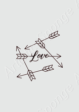 Love Arrow Big & Small Sizes Colour Wall Sticker Modern Valentine's Couple Wedding 'Q93'