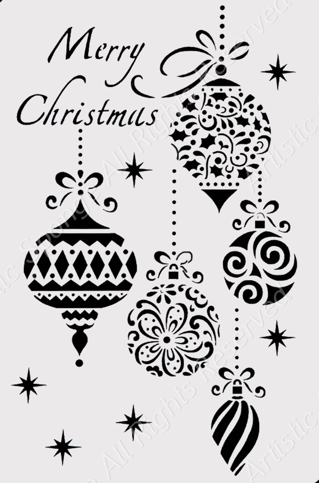 Merry Christmas Set of Baubles Big & Small Sizes Colour Wall Sticker Modern Decor SNOW4