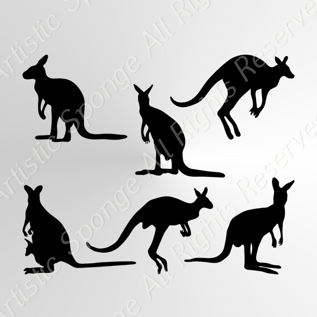SET OF KANGAROOS Sizes Reusable Stencil Animals Kangaroo AUSTRALIA / KANG1