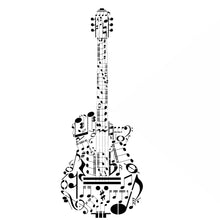 GUITAR MUSIC NOTES Sizes Reusable Artistic Stencil Modern Style 'Music1'