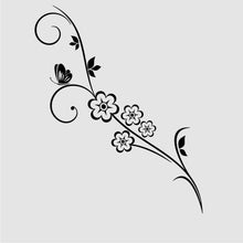 FLORAL TWIG WITH BUTTERFLY Sizes Reusable Stencil Shabby Chic Romantic Style 'J99'