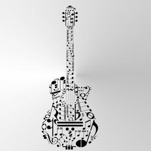 GUITAR MUSIC NOTES Sizes Reusable Artistic Stencil Modern Style 'Music1'