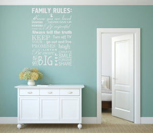 FAMILY RULES QUOTE Sizes Reusable Stencil Modern Romantic Style 'Q9'