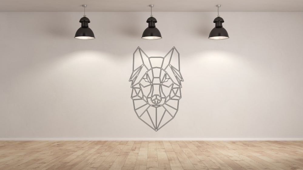 GEOMETRIC WOLF Big & Small Sizes Colour Wall Sticker Animal Modern Contemporary Style 'GEO2'