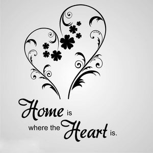 ,,HOME IS WHERE THE HEART IS'' QUOTE Big & Small Sizes Colour Wall Sticker Modern Style  Valentine's 'N82'