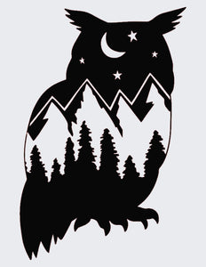 Night Owl Mountain Big & Small Sizes Colour Wall Sticker Travelling Climbing  'MT3'